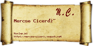 Mercse Ciceró névjegykártya
